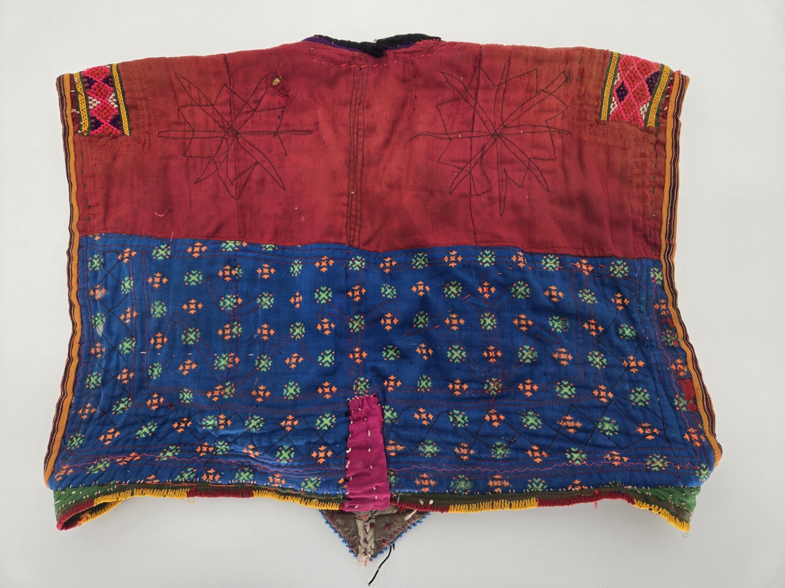 Vintage Afghan Kuchi Hand-embroidered Tribal Dress Panel or Vest #2734