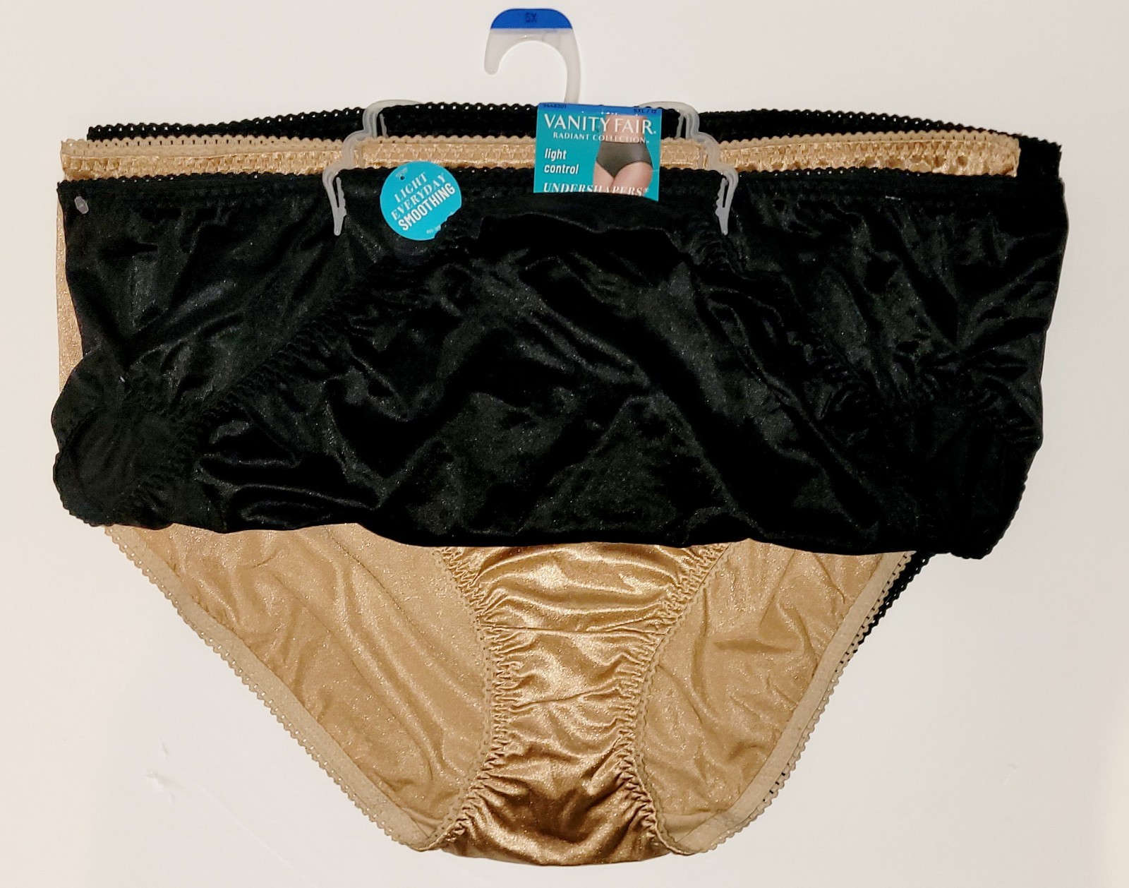 Vanity Fair Radiant Collection Light Control Undershapers, 3 Pack Hi-Cut 5XL