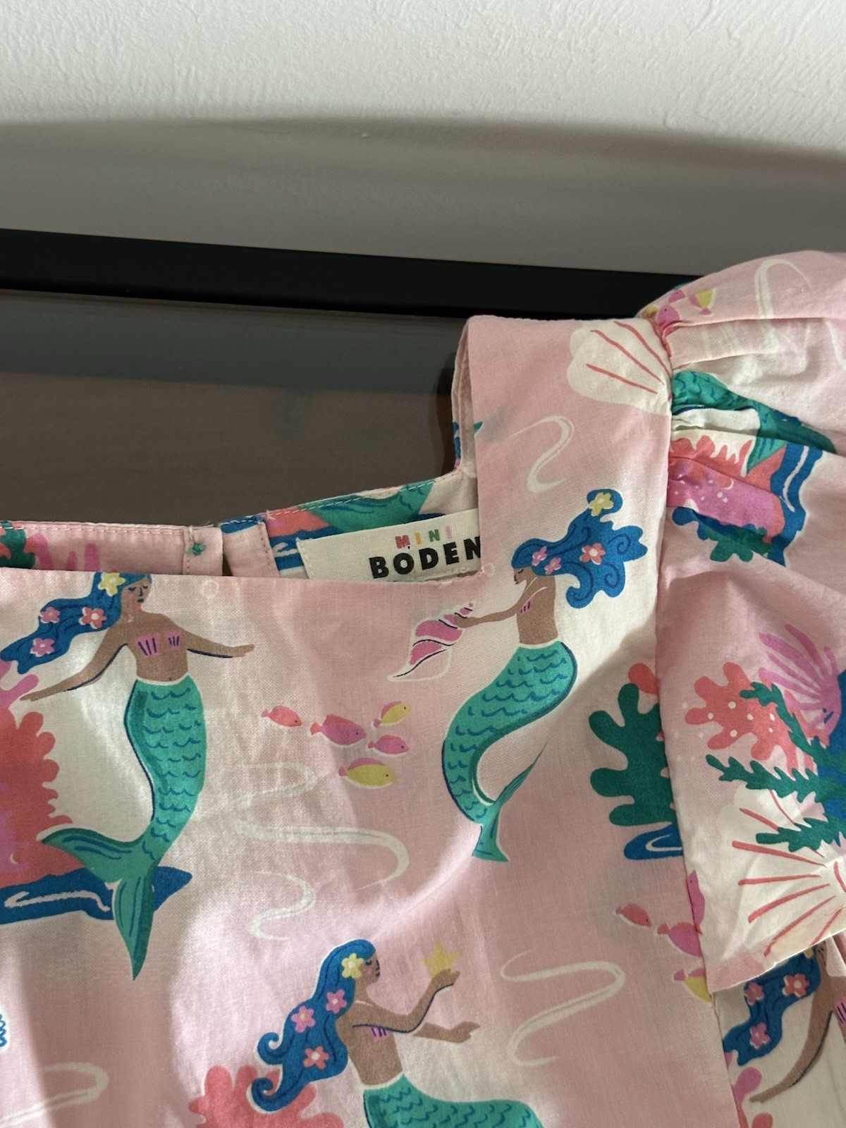 Mini Boden Charming Pink Sea Life Mermaid Dress Size 7-8