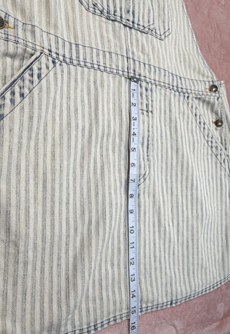 NWOT Faherty Skirt Overall M Topsail Skirtall Indigo Railroad Hickory Stripe Bib