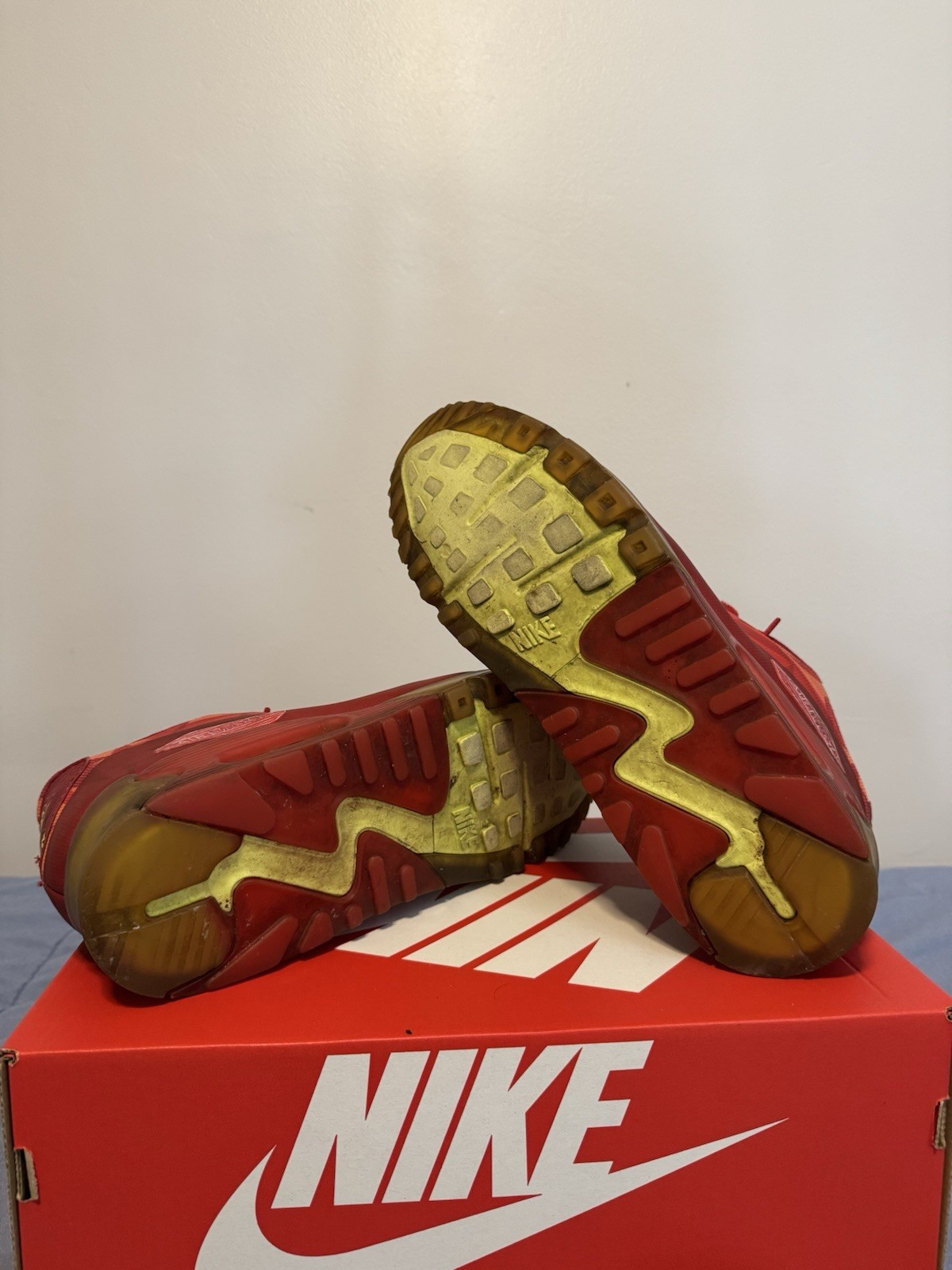 Nike Air Max 90 Ice Men’s Low Top Lace-Up Sneakers Gym Red 631748-600 2014