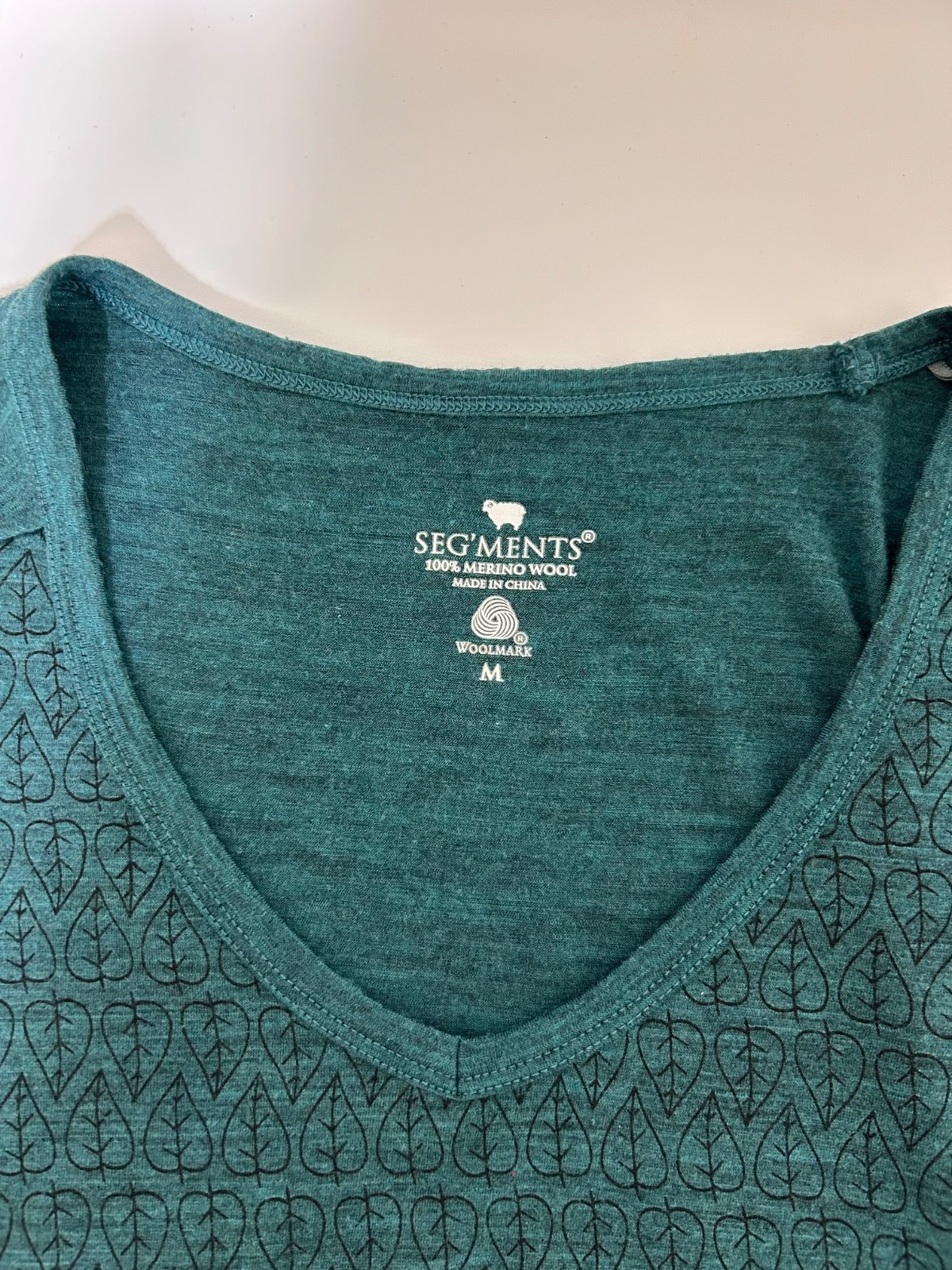 Seg’ments Green Merino Wool Long Sleeve Women’s T-Shirt Size M Top Base Layer a3