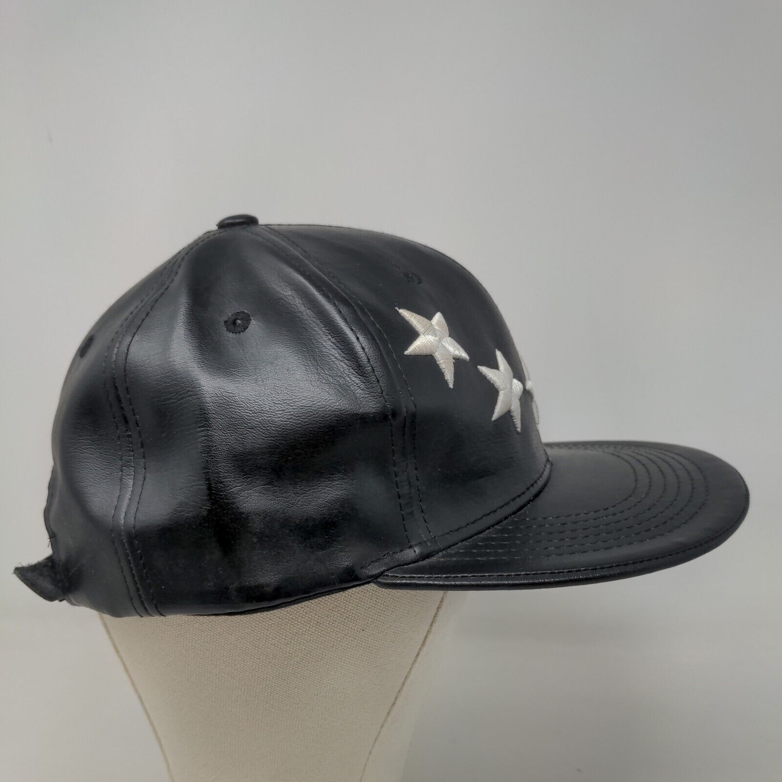 Hatco Men’s Slideback Hat Black Adjustable 100% Polyurethane Stars
