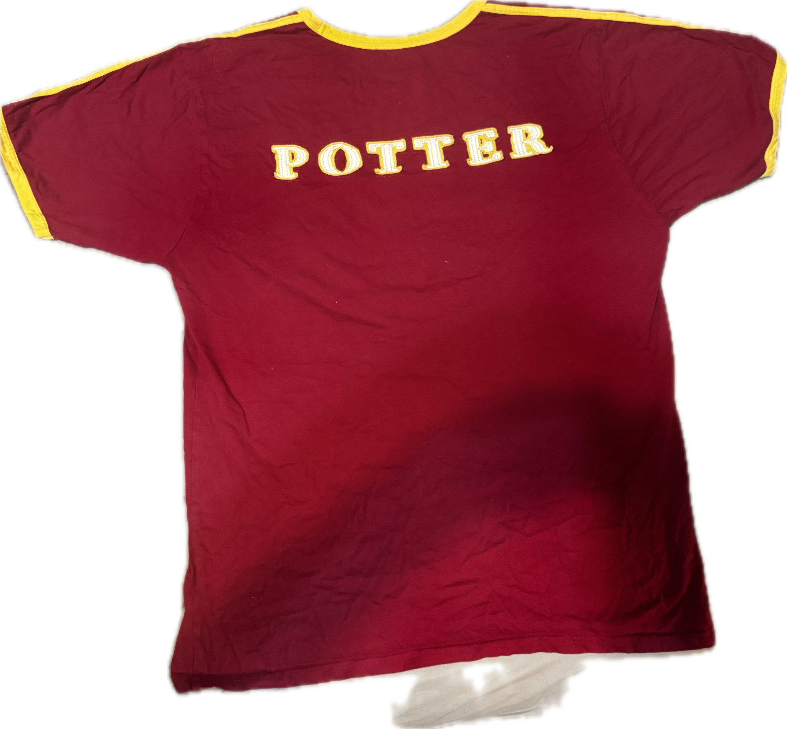 Stitched Harry Potter Gryffindor Quidditch Jersey – Yellow and Maroon – Adult XL