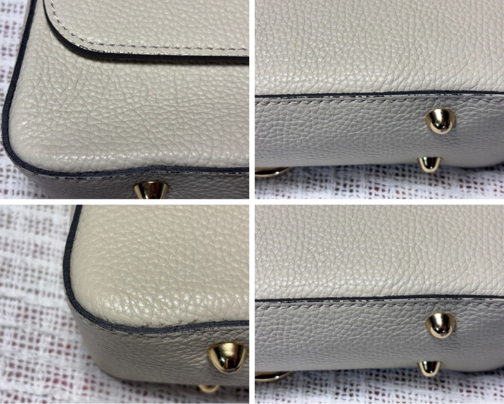 Divina Firenze Ivory Italian Leather Flap Bagette w/Substitute Embroidered Strap