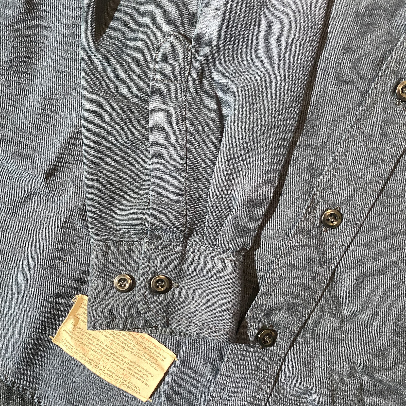 BULWARK FR NOMEX IIIA CHEVRON UNIFORM SHIRT NAVY BLUE MEN’S M