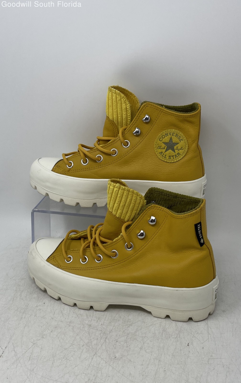 Converse Womens CTAS Lugged Winter Hi 565005C Yellow White Sneaker Shoes Sz 7.5