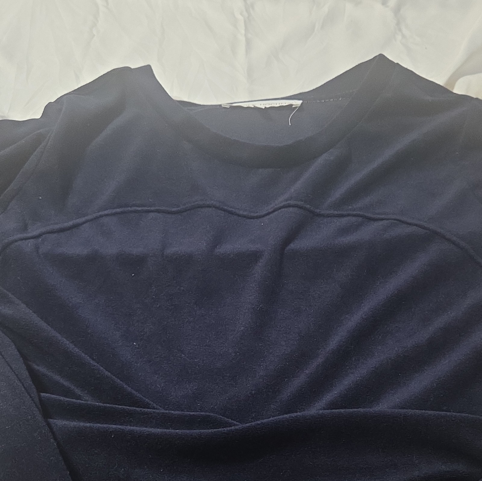 Carole Hochman Women’s Geometric Pajama Set Navy Crew Neck Long Sleeve Sz M