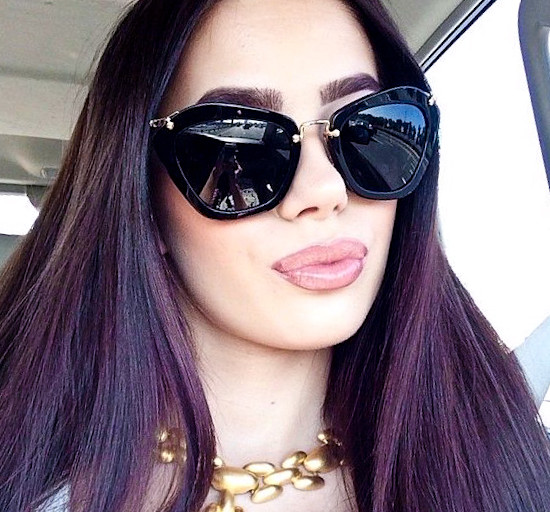 NEW Retro Square Cat Eye Glossy Glitter NOIR Fashion Big Women Sunglasses 2019
