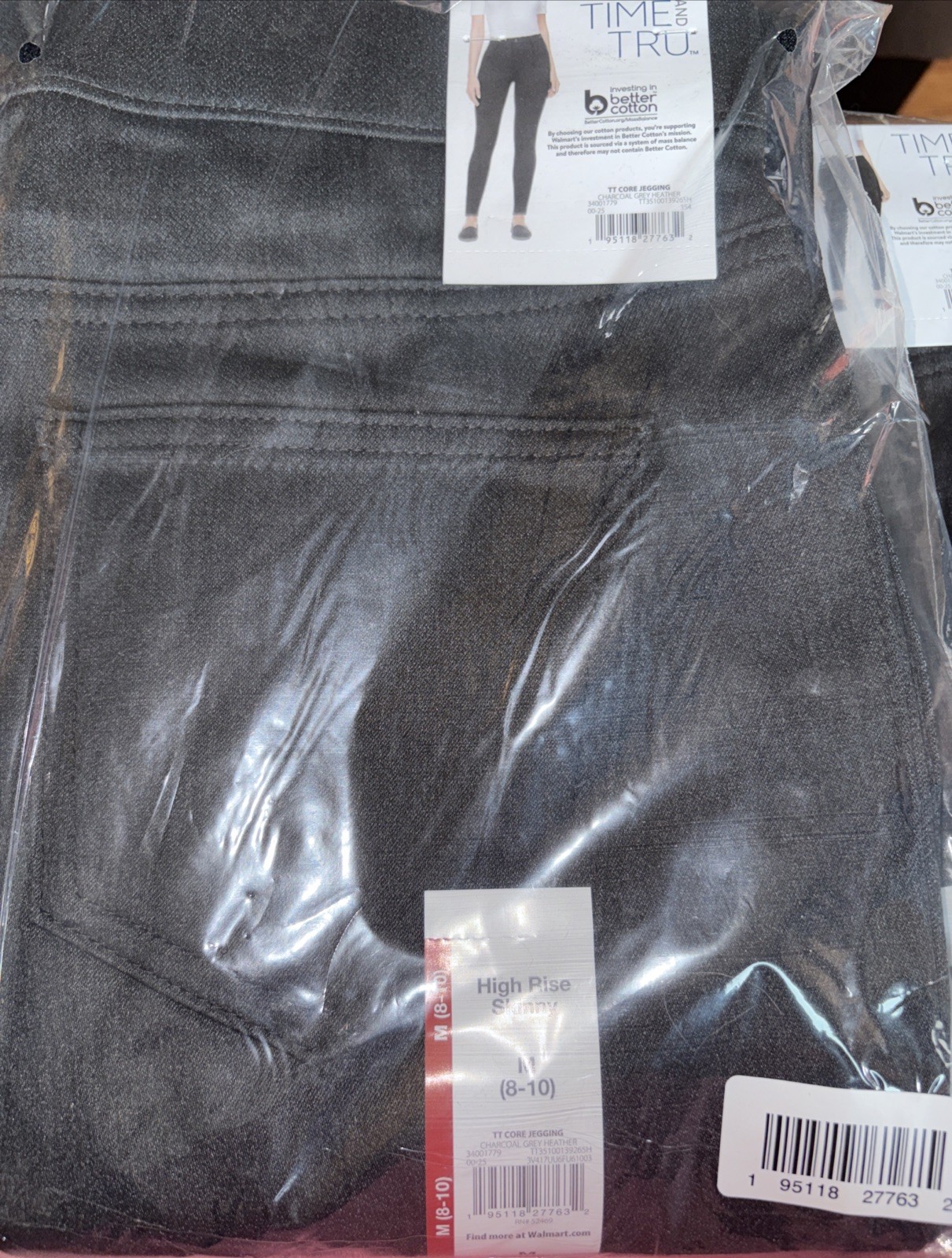 New TIME AND TRU Charcoal Grey Heather Hi-Rise Skinny Jegging Med 8/10 #7012-15