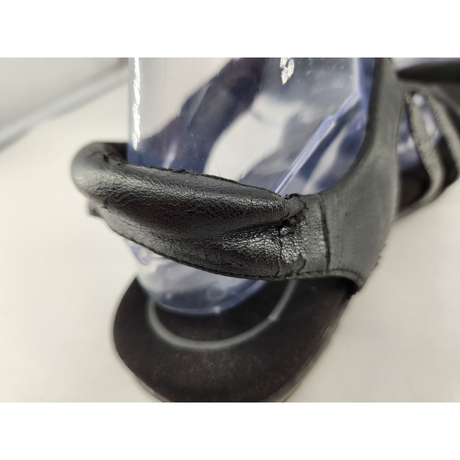 Aetrex Jess Strap Sandals Womens 9-9.5 Black Metallic Strappy Comfort SE210W