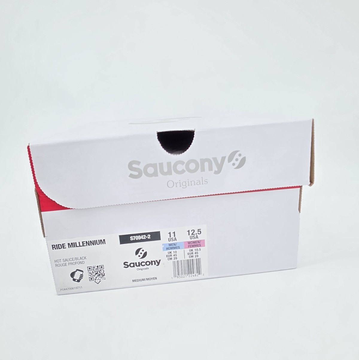 Saucony Ride Millennium Sneakers Men’s Size 11 Hot Sauce Red MEW1236 S70942-2