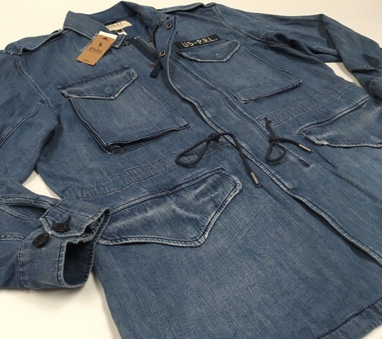 Polo Ralph Lauren Military US Army Paratrooper Officer Denim Jeans Field Jacket