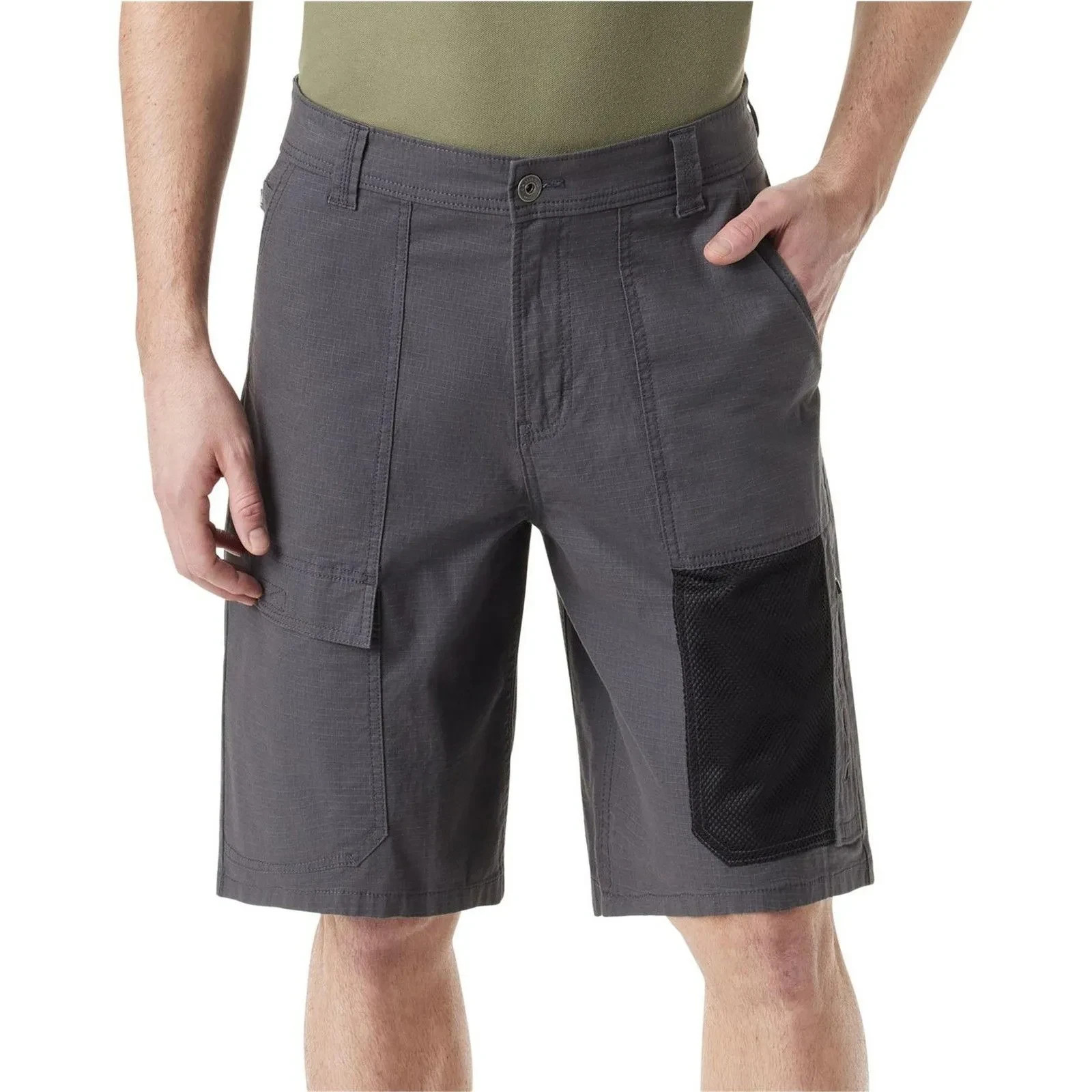 BASS OUTDOOR Forged Iron Gray Cargo Shorts Regular Fit Cotton 36 (EU 52)