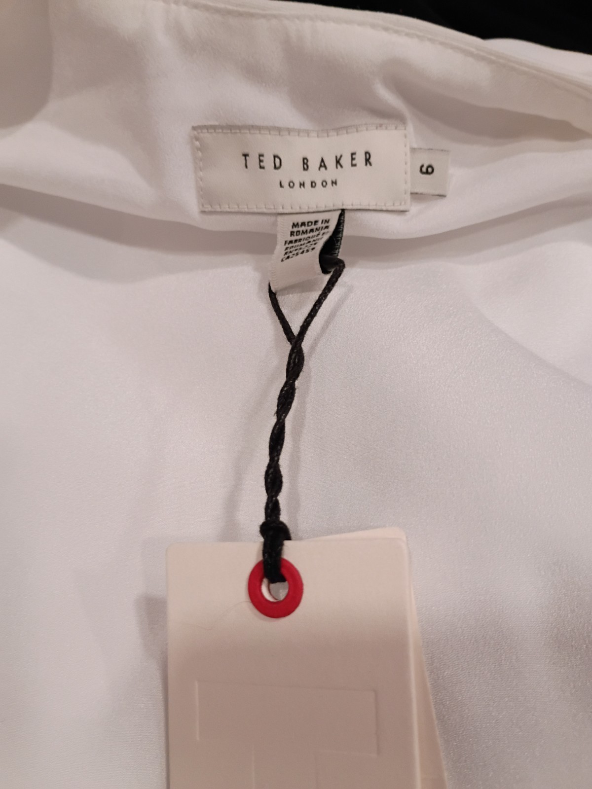 NWT Ted Baker London White Sleeveless Wrap Midi Dress V-Neck Buckle Size 6