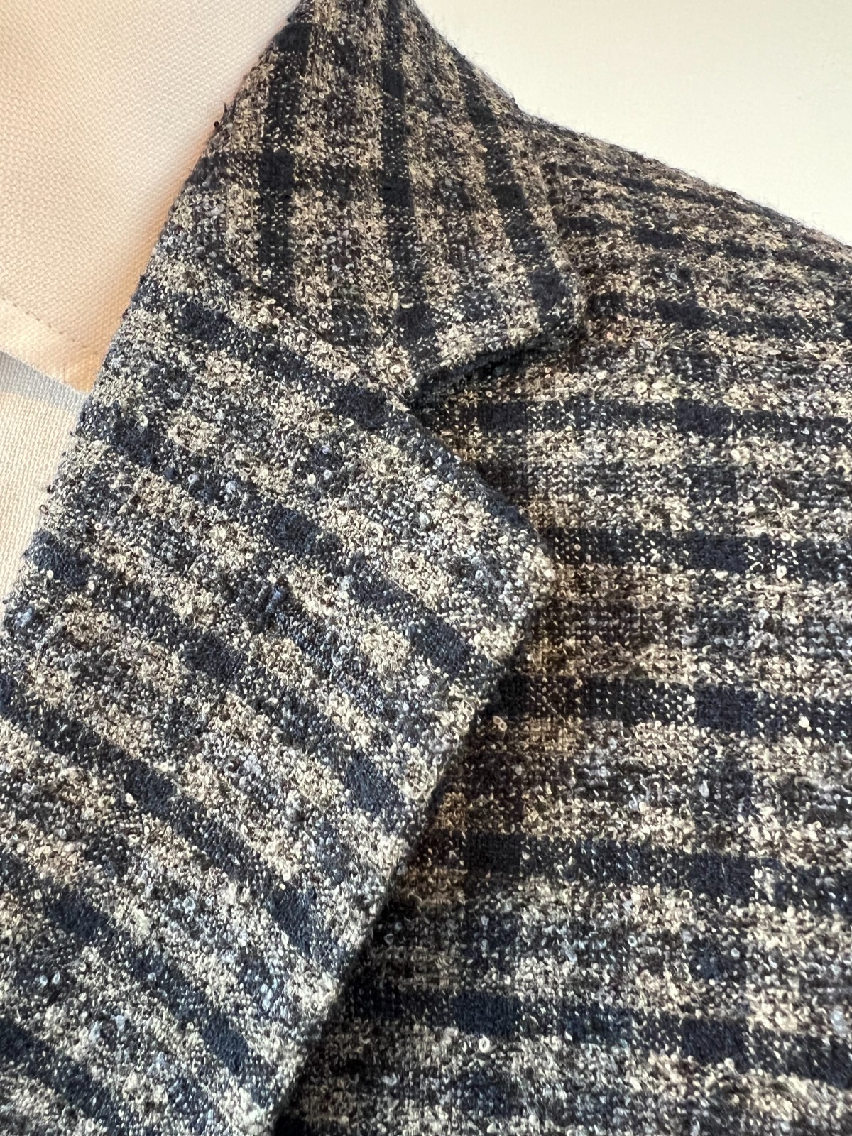 Hackett Grey & Blue Checked Boucle Cloth Unstructured Jacket RRP £650 – Size 40″