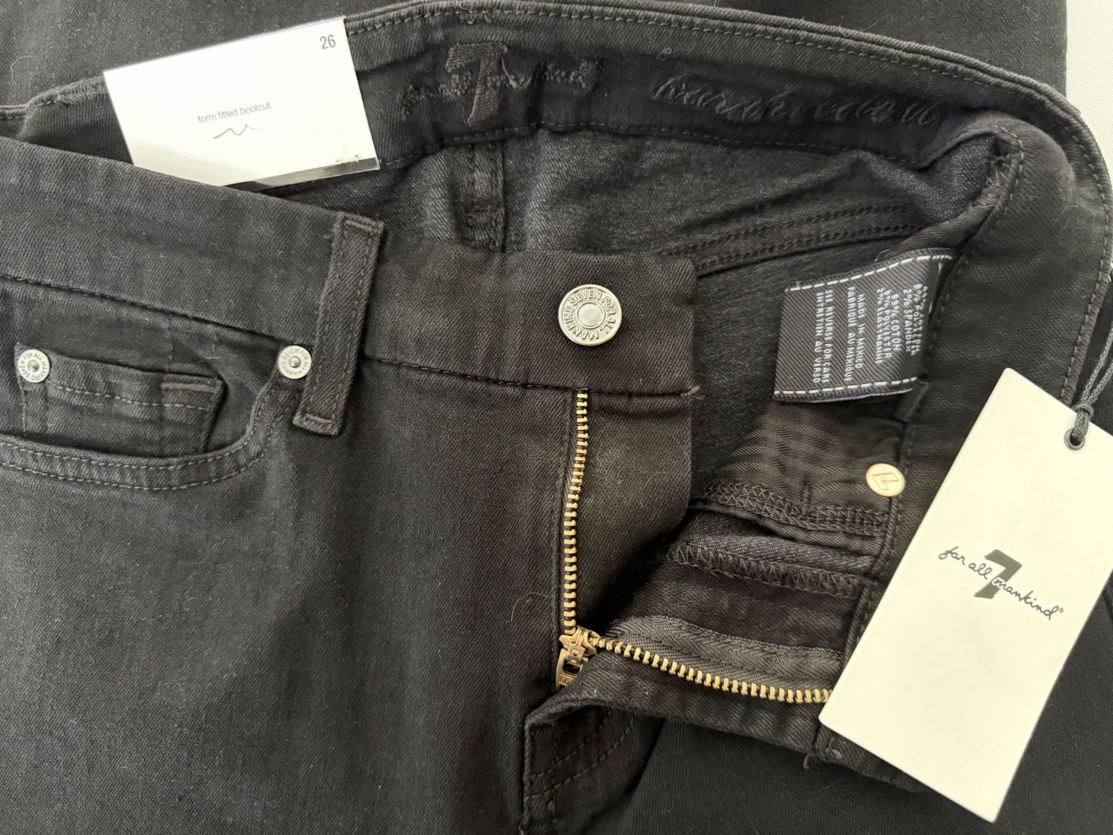 New7 For All Mankind Jeans SZ 26 Karah Bootcut Jeans For Women In Color Black