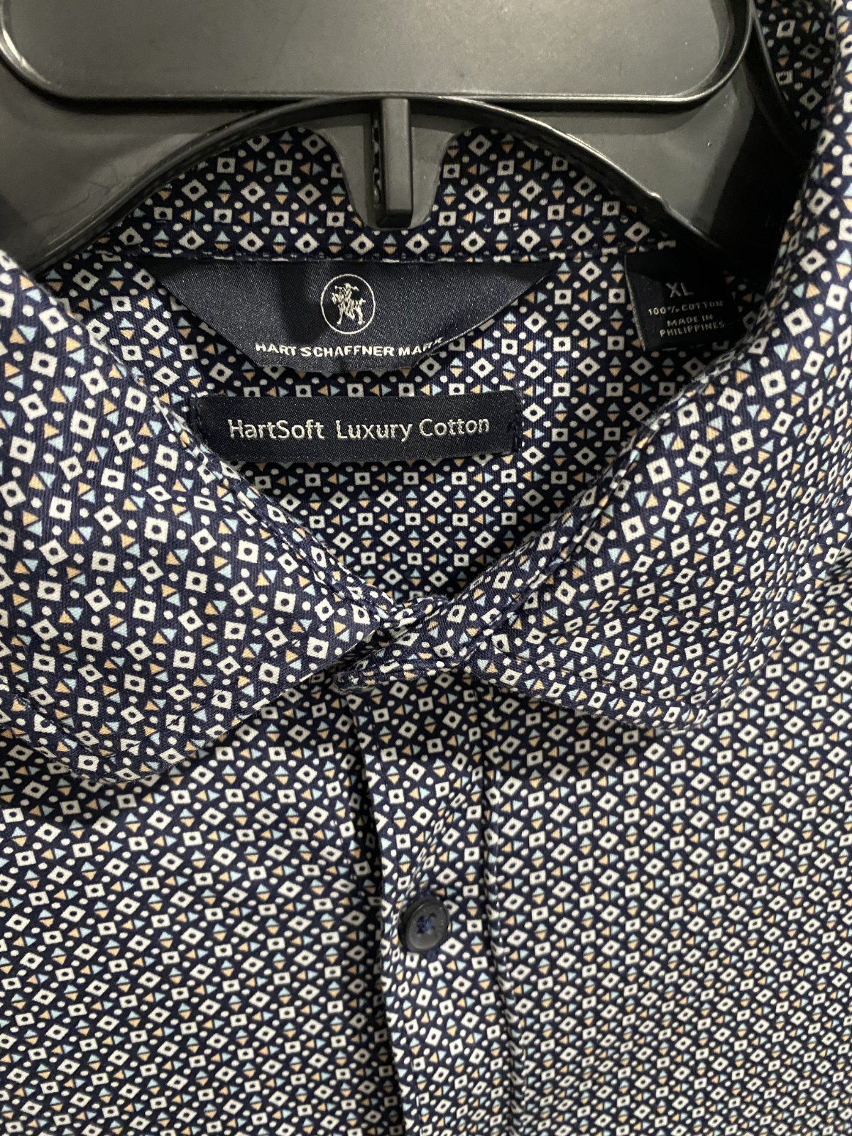 Hart Schaffner Marx short sleeve casual party cocktail shirt Size XL Geometric
