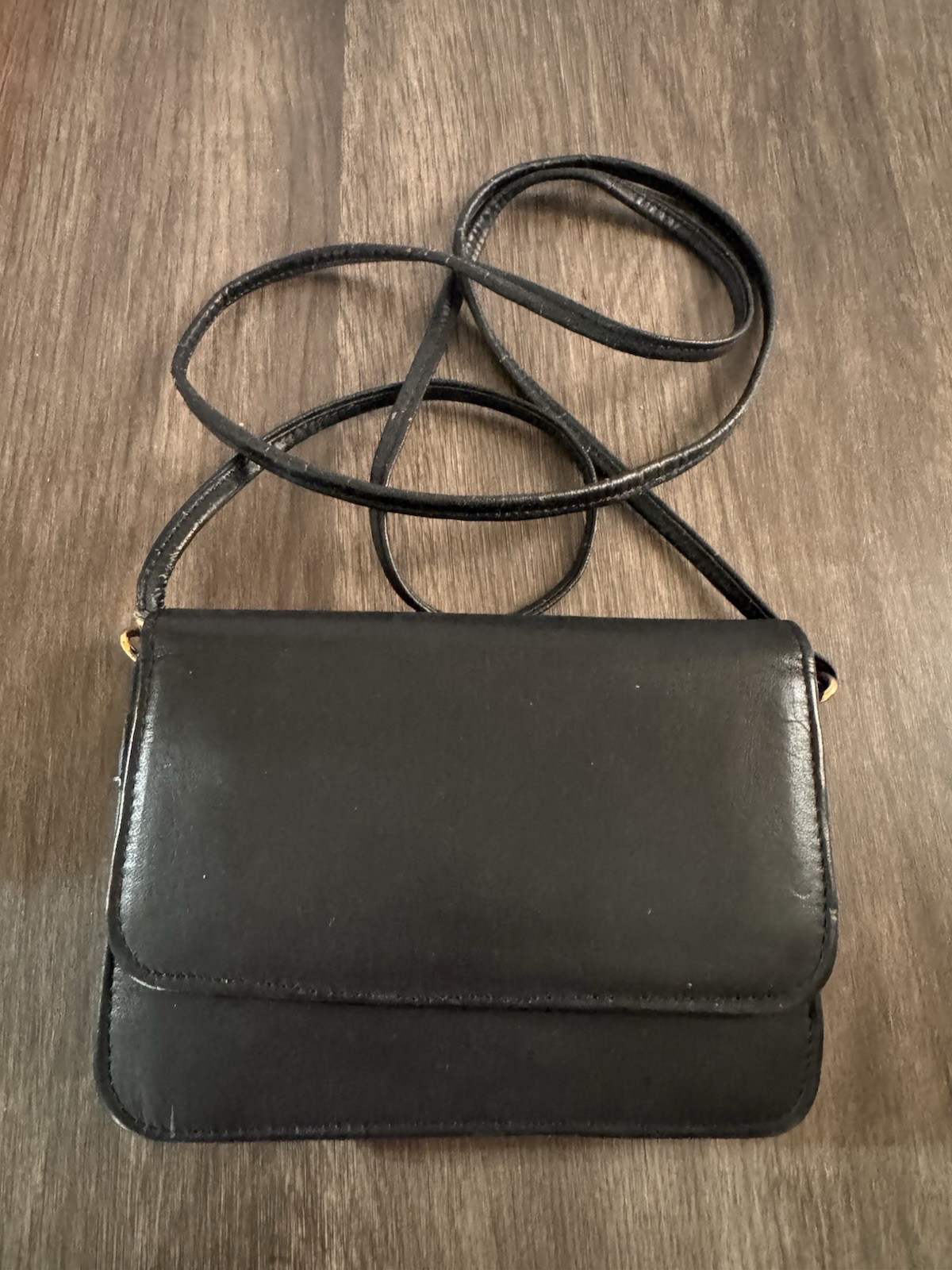 Vintage Genuine Leather Crossbody Organizer Wallet Belt Bag Kiss Lock Coin Purse