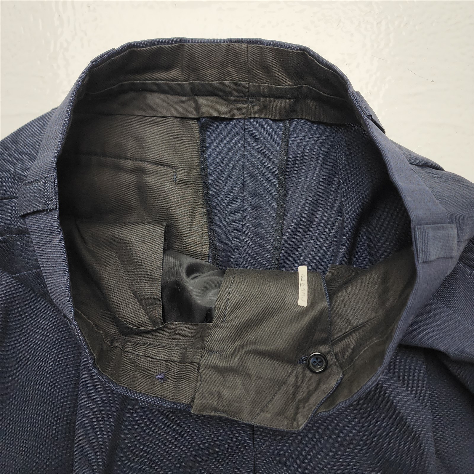 Bespoke Angelico 42L 32×30 Dark Blue Nailhead Super 100’s Wool 3Btn Mens Suit