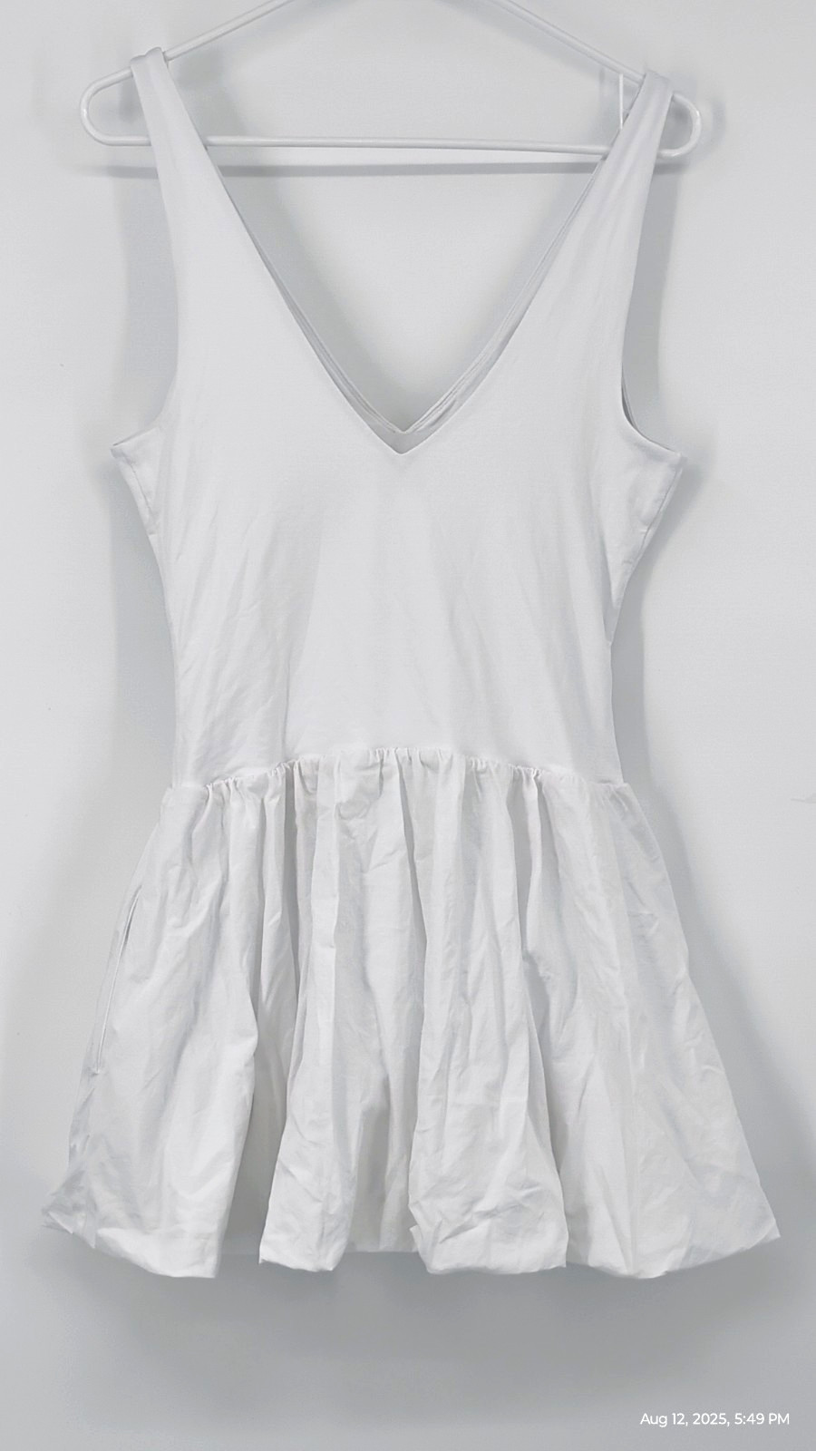 NEW Aritzia Babaton Optimist Contour Cotton Poplin Fit Flare Micro Dress White L