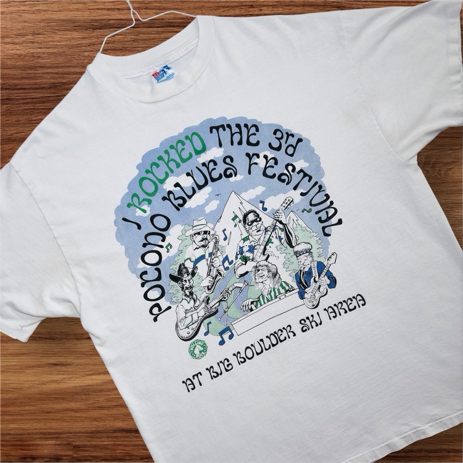 Vintage 1994 Pocono Blues Festival T Shirt Adult XL Concert Double Sided