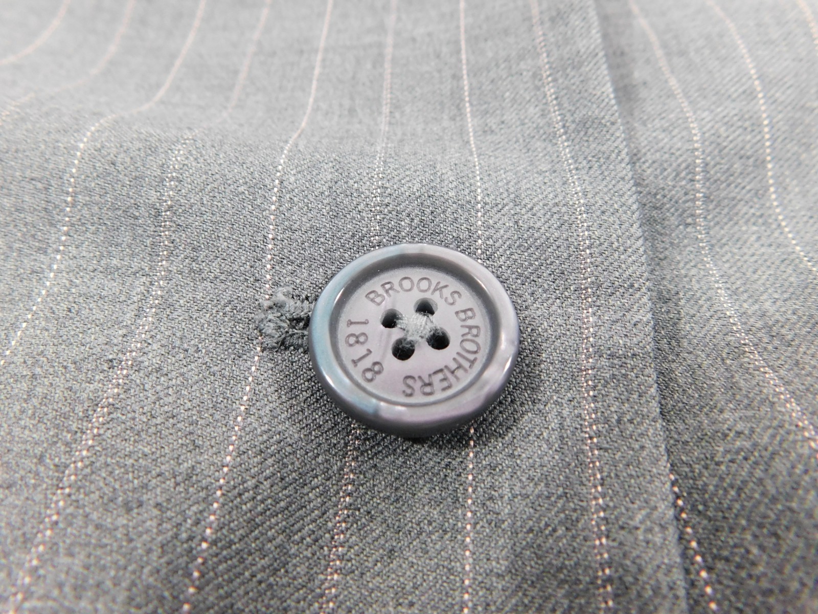 Brooks Brothers “346” Women’s Gray Pinstriped Wool Blazer Bemberg Cupro Lining 6
