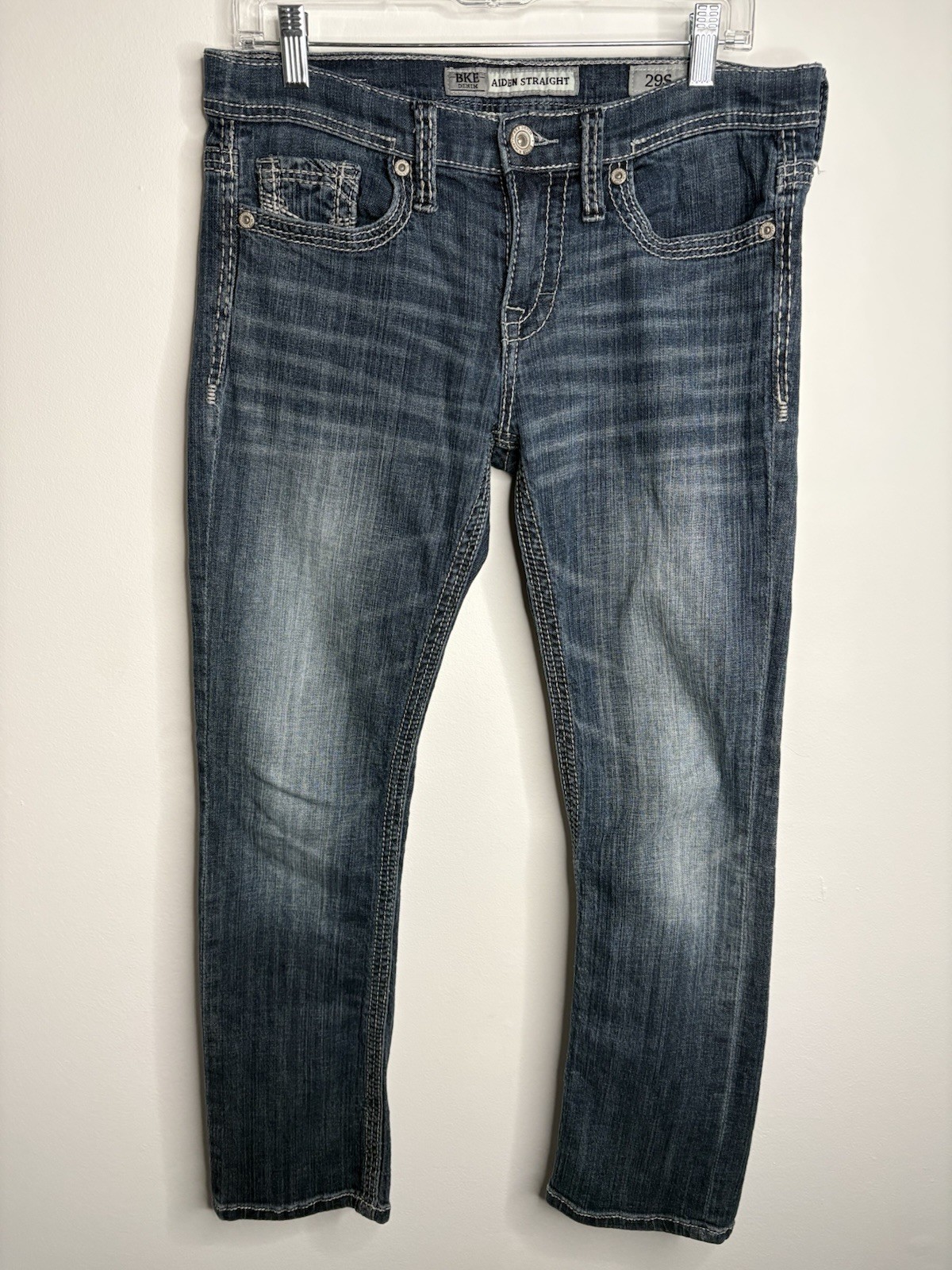 BKE Jeans Aiden Bootcut Dark Wash Mens Size 29S Measures 29×29 Flap Pocket