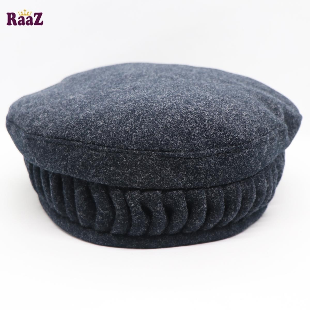 Charcoal chitrali Cap Afghan Wool Cap Pakul Handmade Cap Afghan Hat Pakol Cap