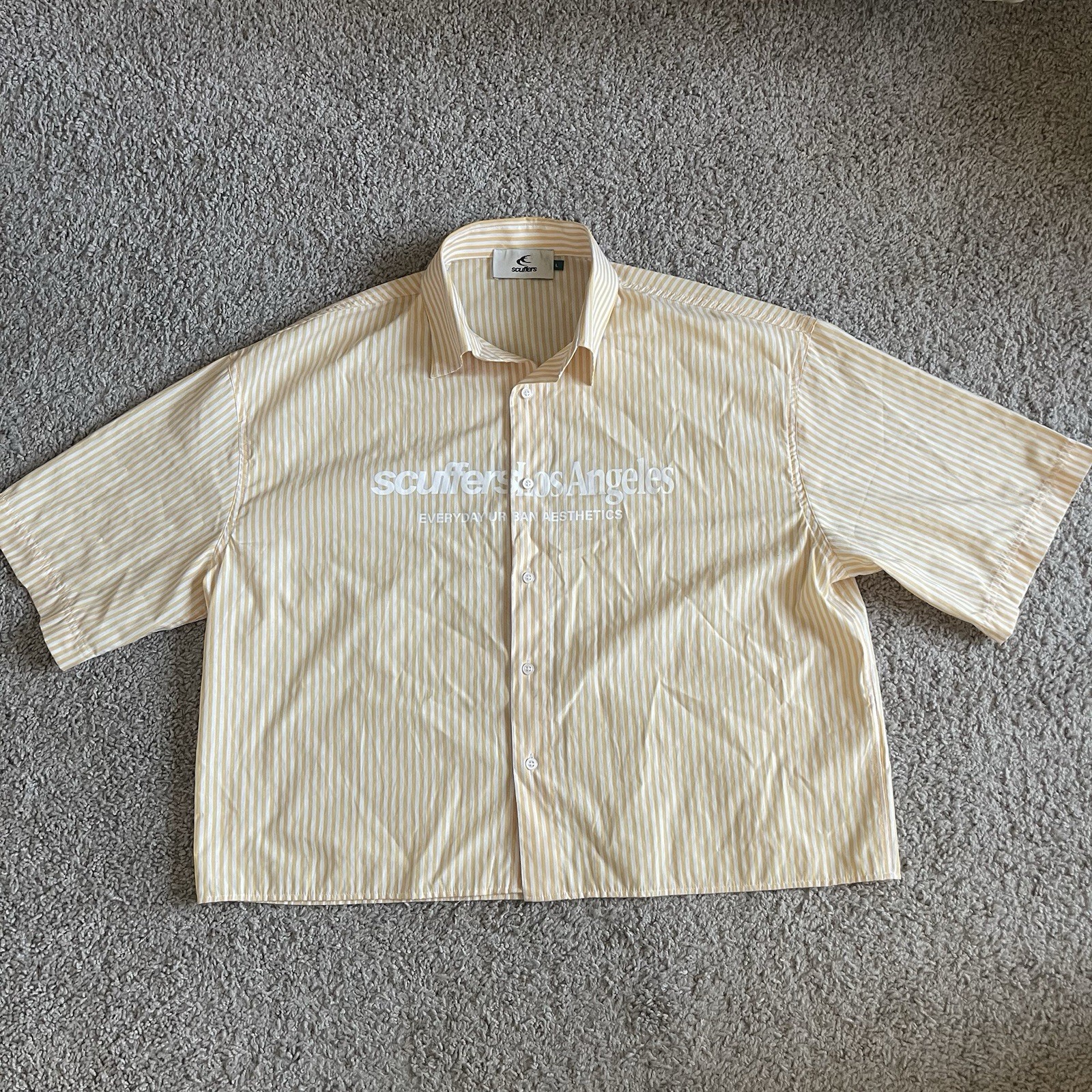 Scuffers Los Angeles Striped Short Sleeve Button Down Shirt