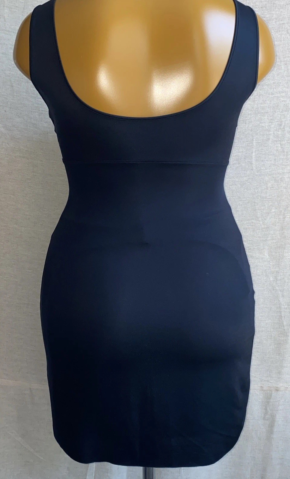 M&S Shape Wear Slip, Black Slippery Satin Nylon, UK 18