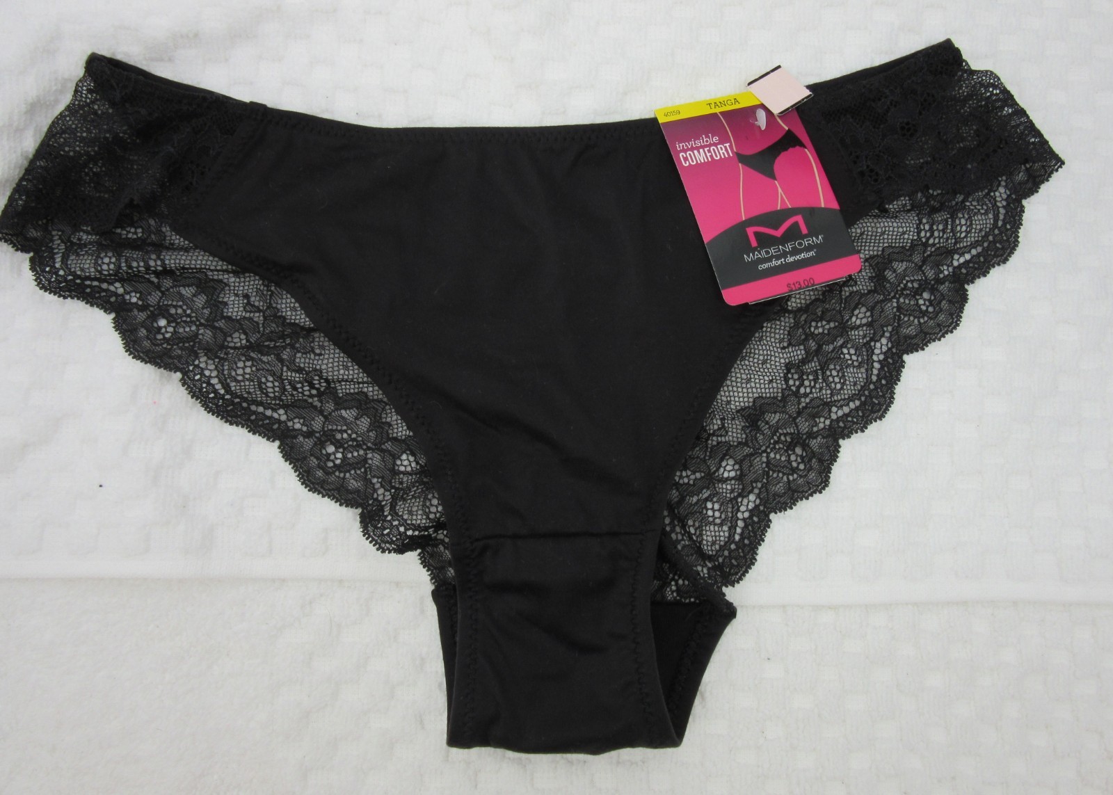 NWT set/3 MAIDENFORM comfort devotion LACE TANGA rose BEIGE WHITE floral BLACK