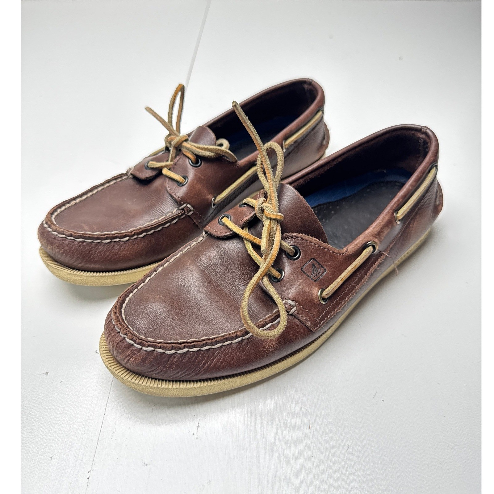 Sperry Top-Sider Mens 10M Authentic Original Brown Leather Boat Shoes 0195115