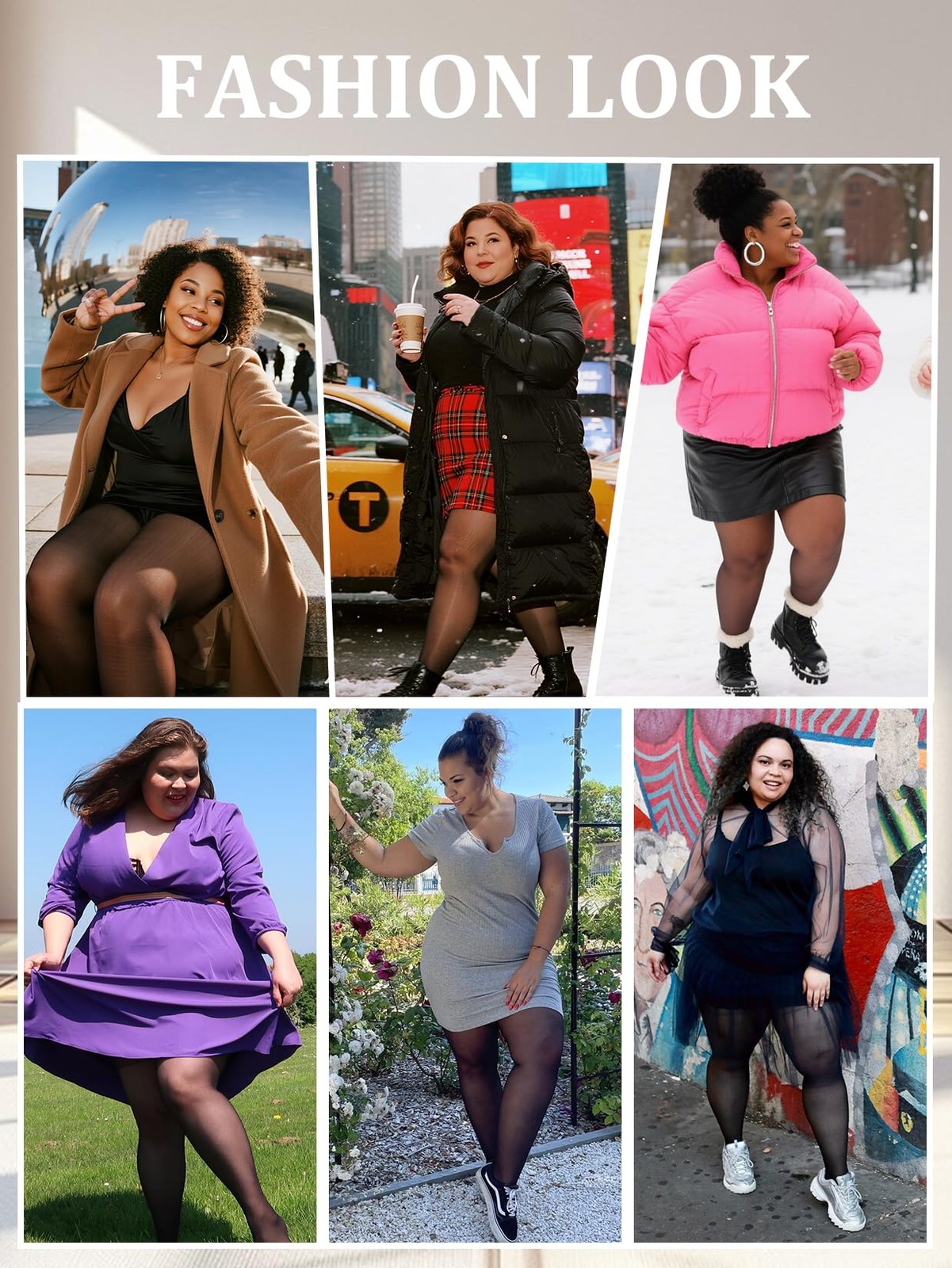 MERYLURE Plus Size 20D Sheer Control Top Tights for Women, 2 Pairs 1XL6XL