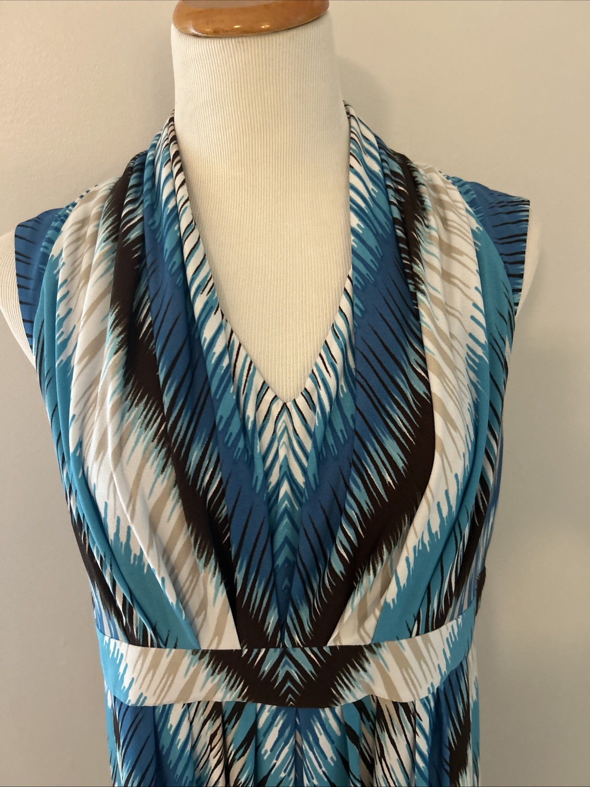 Chicos Maxi Dress Size 2 Or L/12 Poly Spandex Blend