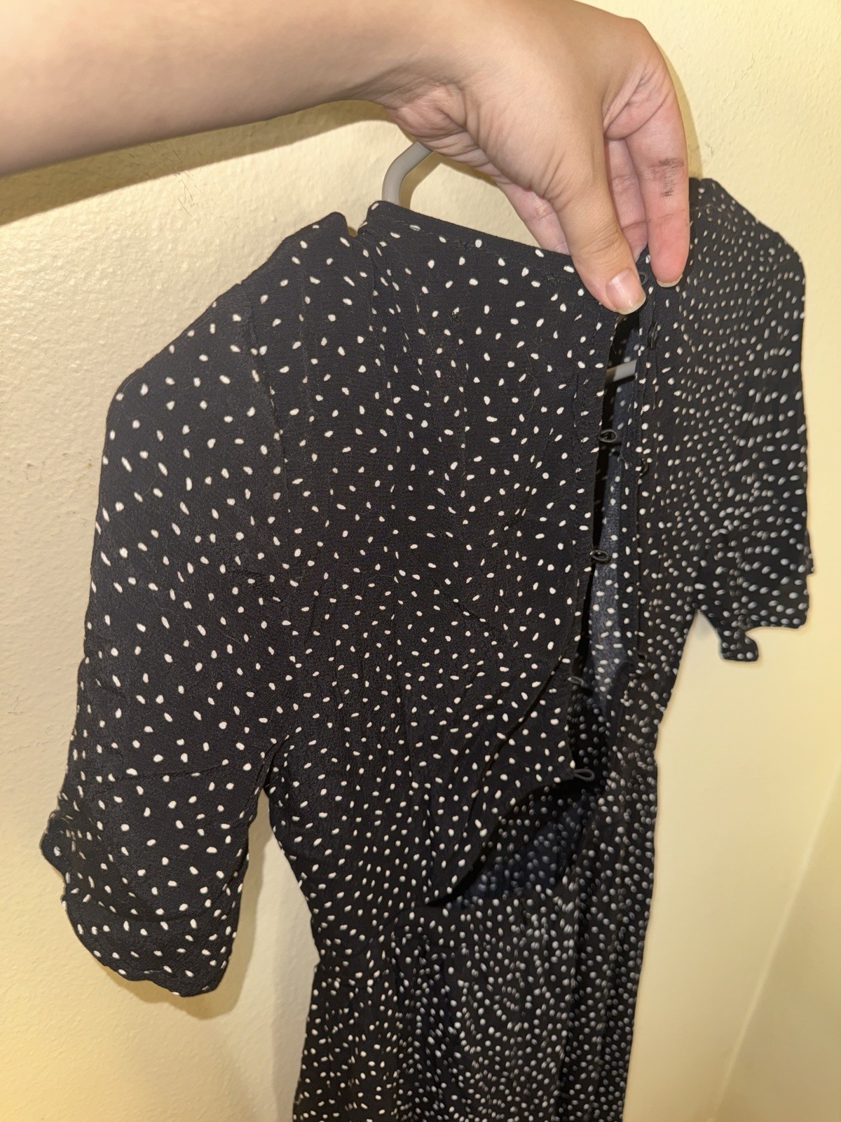 ASOS DESIGN Black/White Polka Dot Wide-Leg Jumpsuit Size US 4