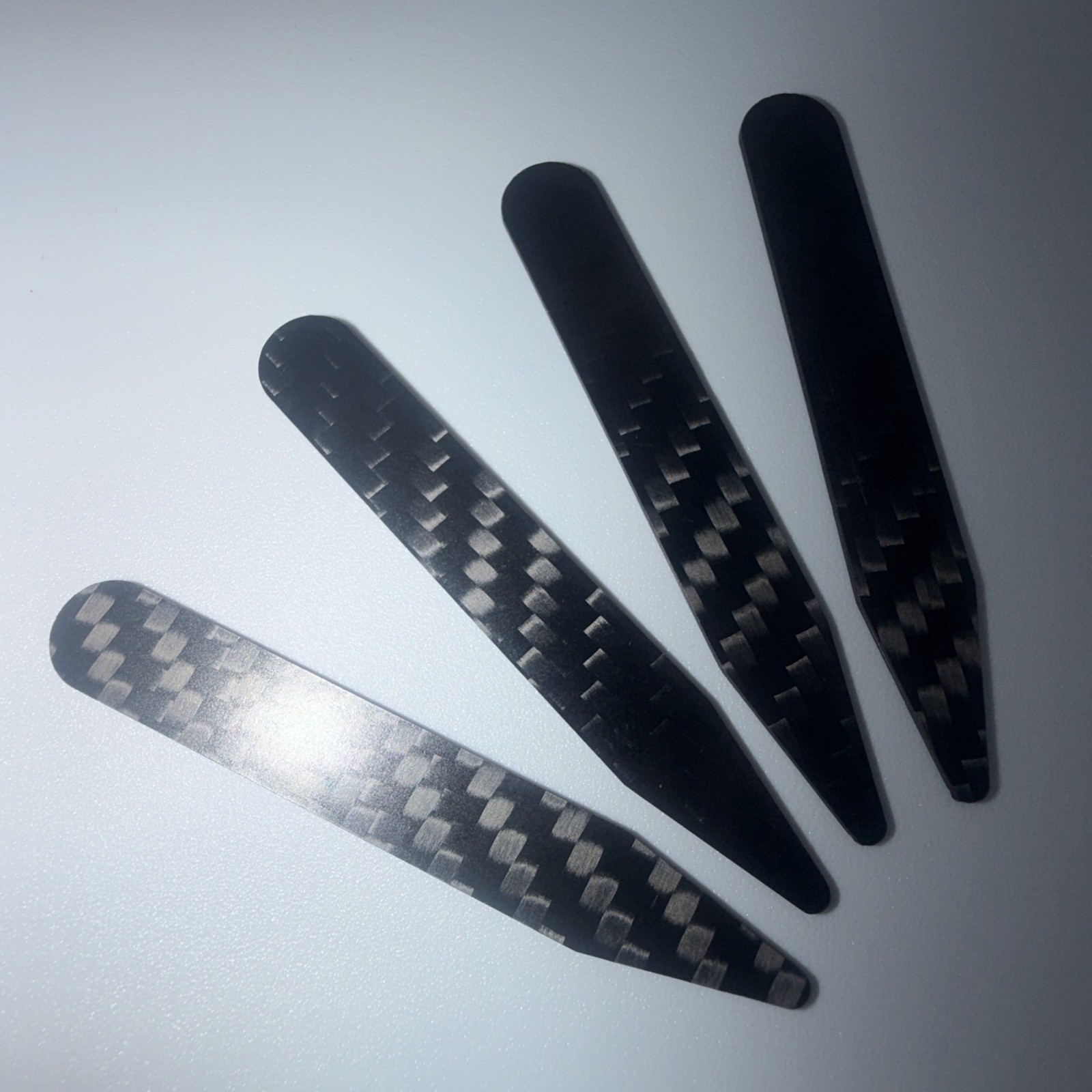 Real Carbon Fiber Collar Stays 4 piece Set 2.75 Inch Length