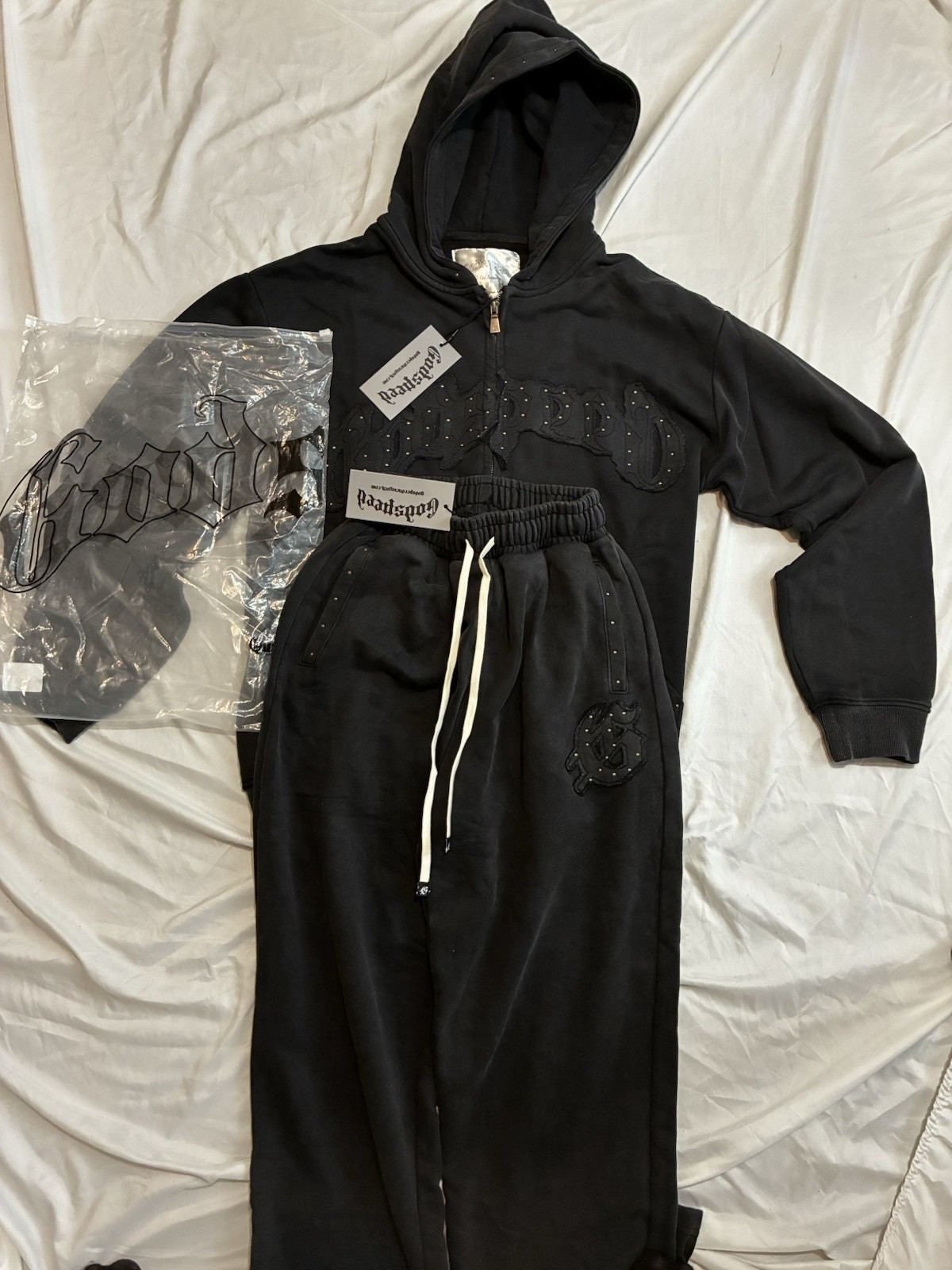 Godspeed New York Athleisure Program Sweatsuit Washed Black Medium NWT F/W