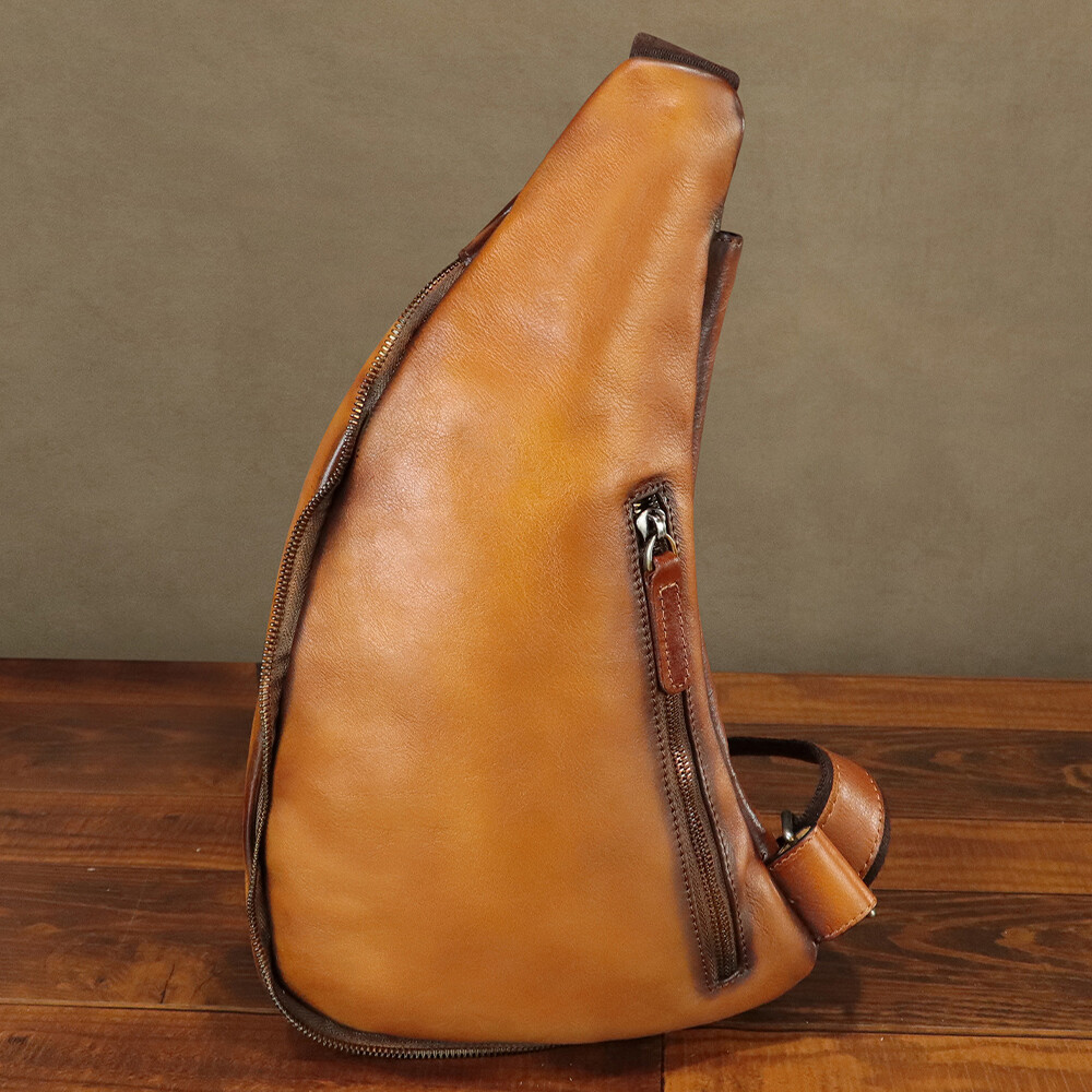 Genuine Leather Sling Bag for Women Men Sling Backpack Purses Crossbody Bag