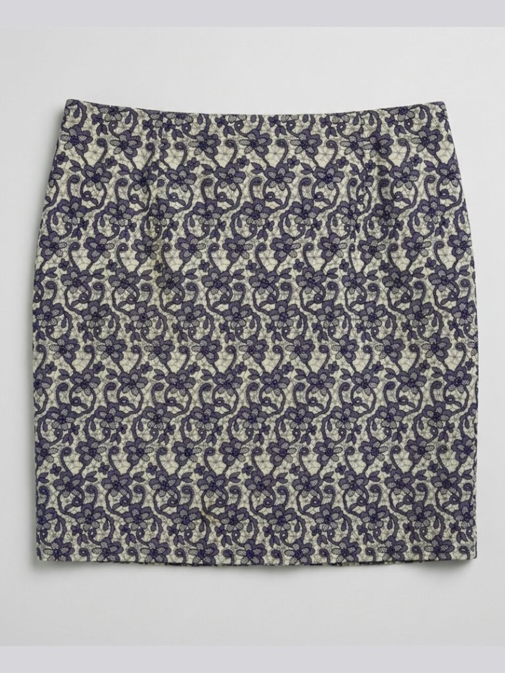 Jessica Embroidered Lace Mini Skirt Sz 14 Ivory Blue Floral Wedding Jacquard