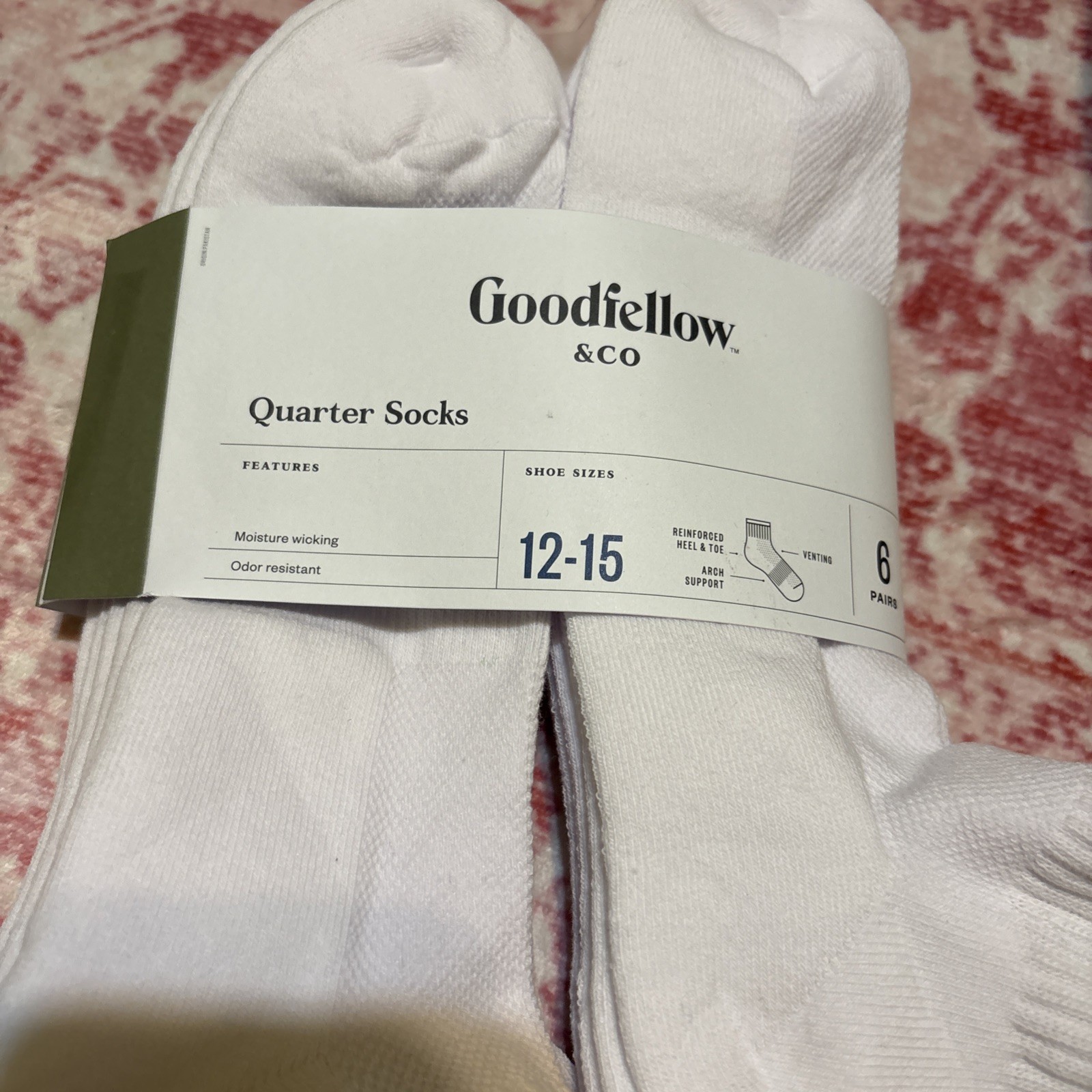 Good fellow & Co Quarter Socks Size 12-15