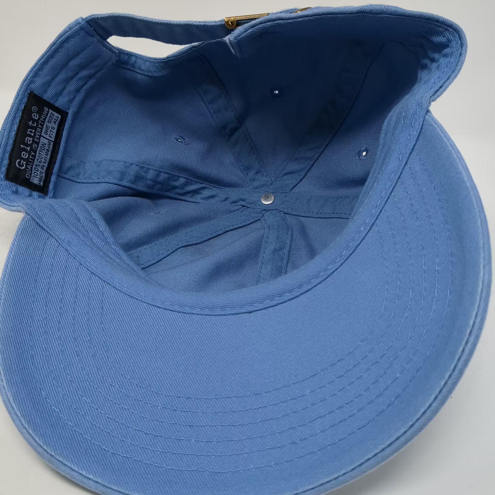 Gelante Baseball Cap Blue Slideback Hat OS Plain Solid Cotton Adjustable Blank