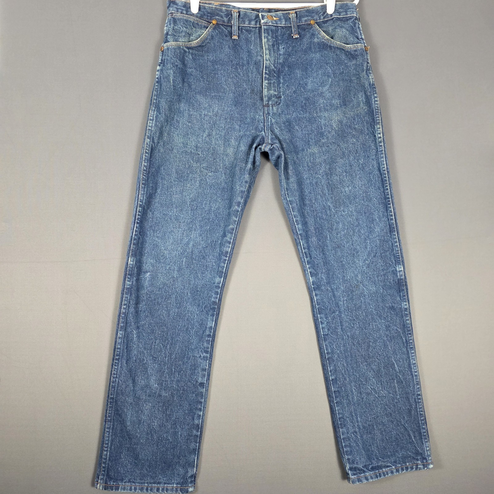 Wrangler 13MWZ Cowboy Cut Jeans 38×34 Made USA Vintage Blue Denim Western Work