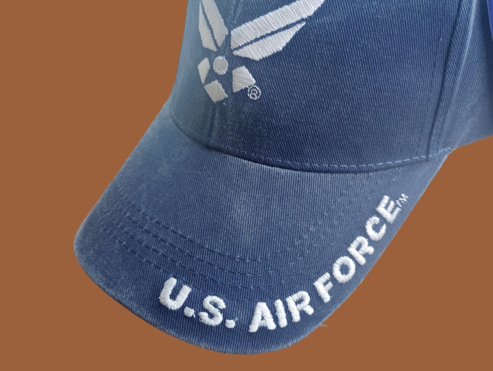 U.S AIR FORCE HAT STONE WASHED BLUE FATIGUE OFFICIAL LICENSED MILITARY BALL CAP