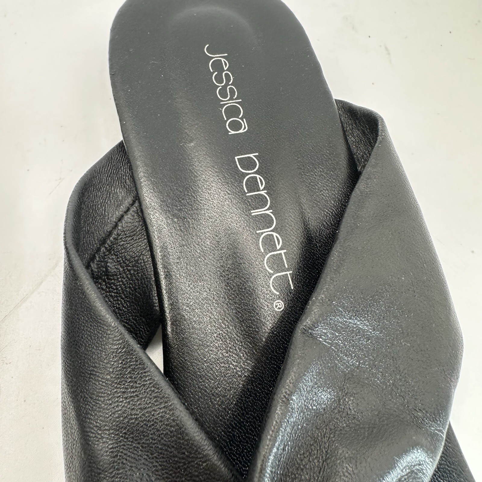 Jessica Bennett Strappy Open Toe Sandals Black Leather Twist 9 European Summer