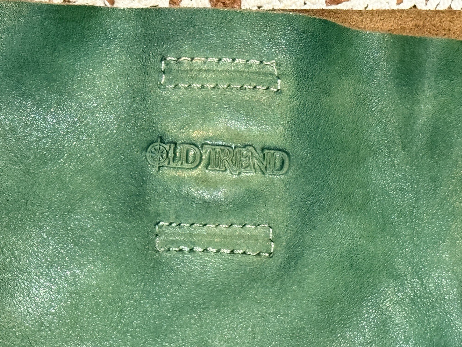 Old Trend Forest Island Green Tote Satchel Bag Purse Distressed Leather Boho