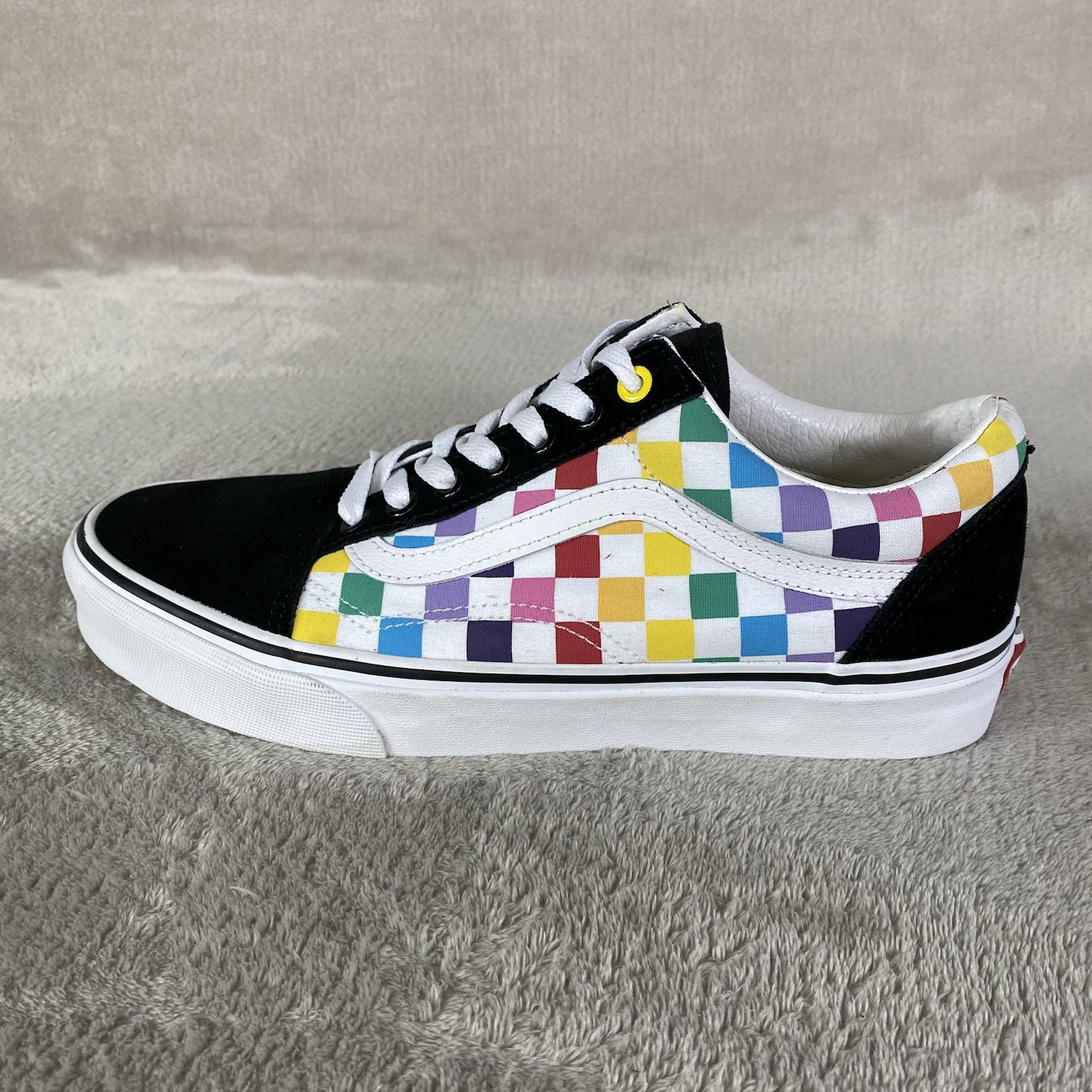 Vans Old Skool Checkerboard Shoes Men 5.5 Women 7 Multi Canvas NEW