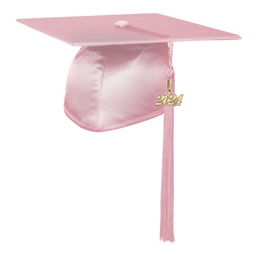 Endea Graduation Shiny Pink Cap & Tassel