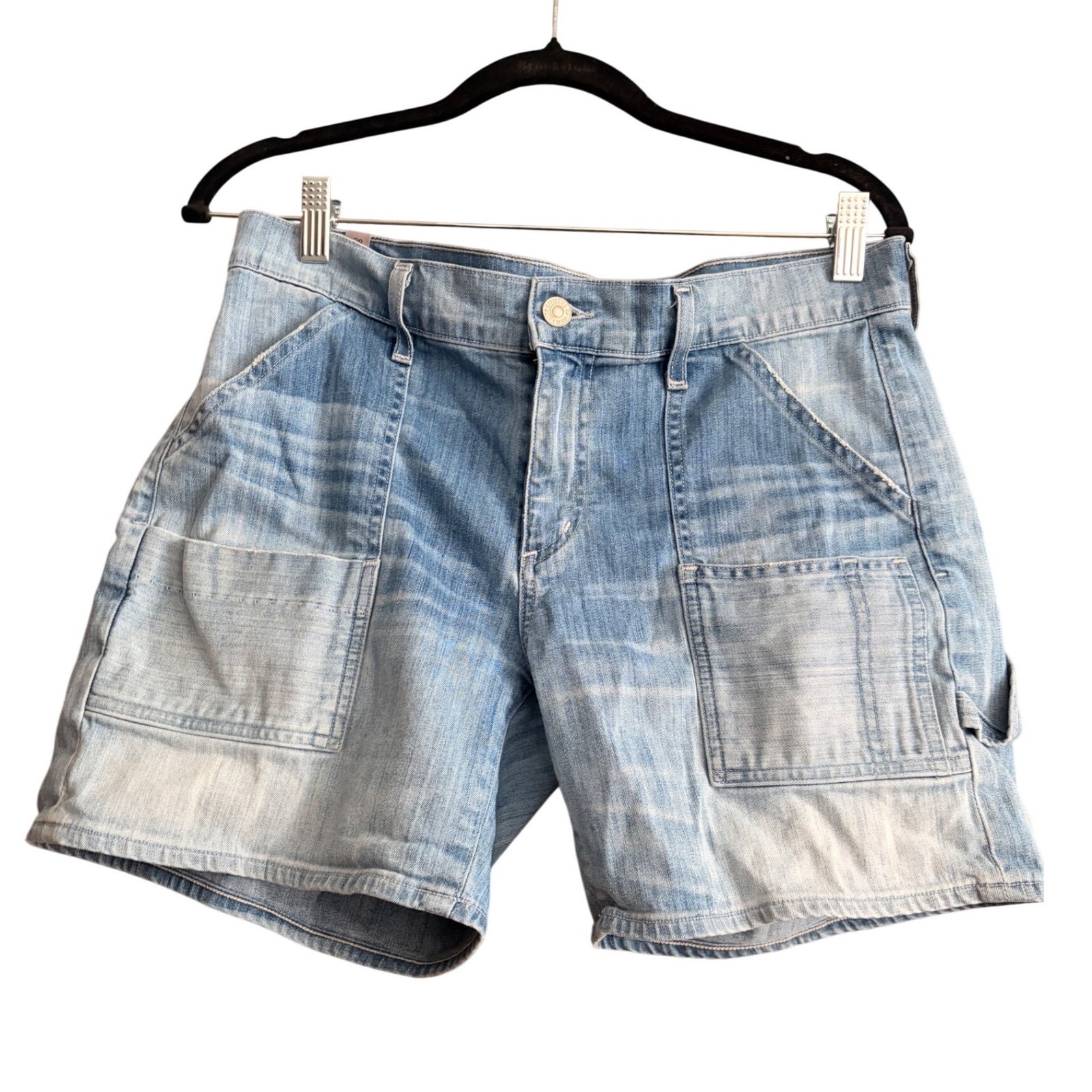 Citizens of Humanity Light Wash Denim Carpenter Shorts Blue Utility Size 28