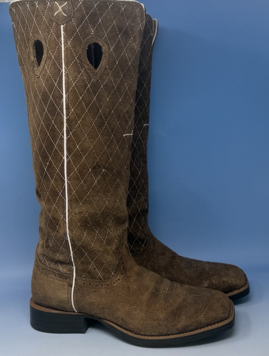 Twisted X Men’s Buckaroo Crazy Horse Taupe 18″ Western Boots MBK0021 Mens 8.5 D